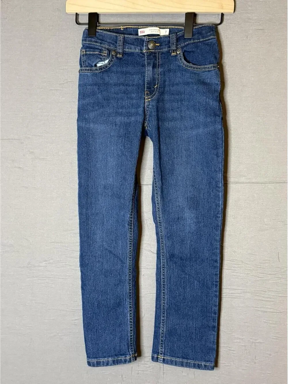 Slim Performance Boys 7 Regular Blue Denim Jeans Adjustable Waist Levi's 511